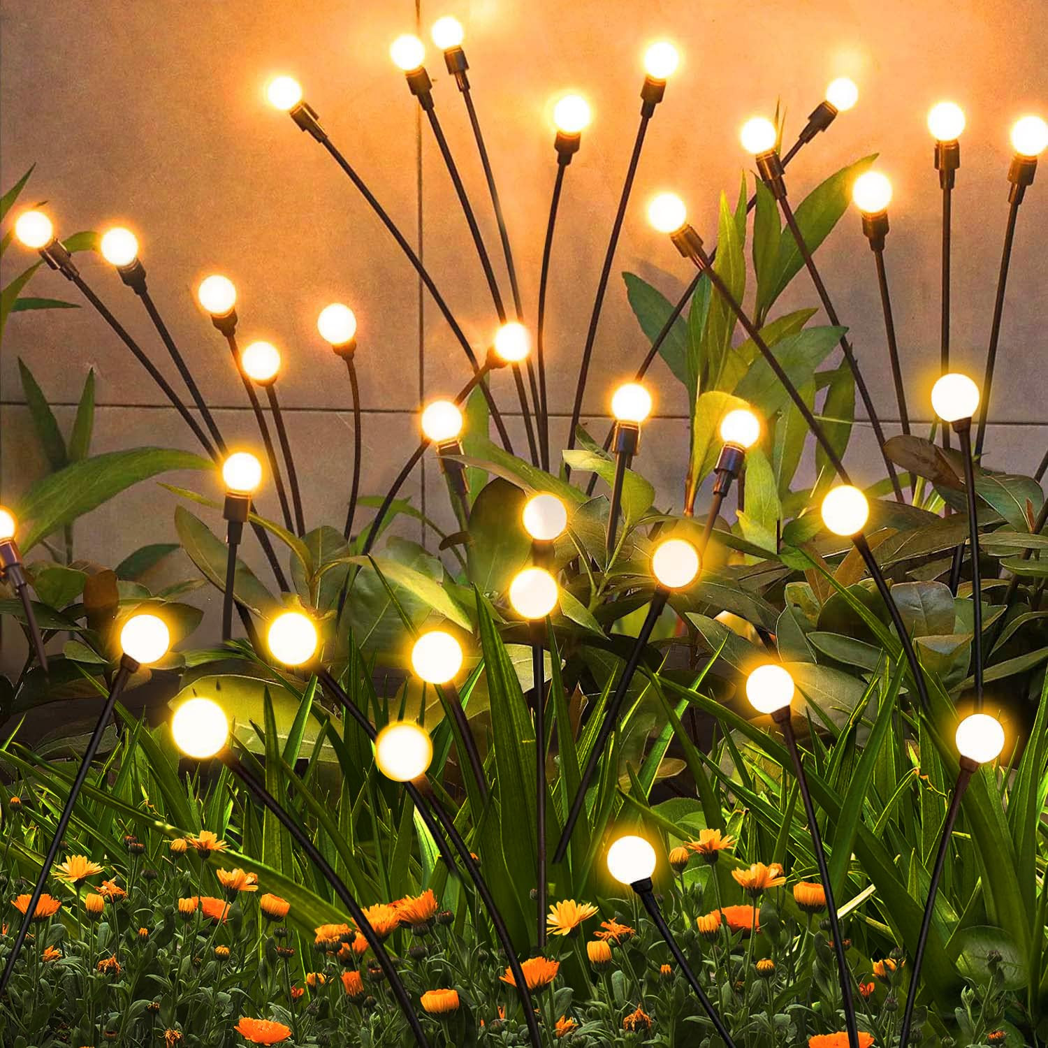 Solar Garden Lights Outdoor, 4 Pack Firefly Swaying Lights, Waterproof Garden Decor for Yard Pati... | Amazon (US)