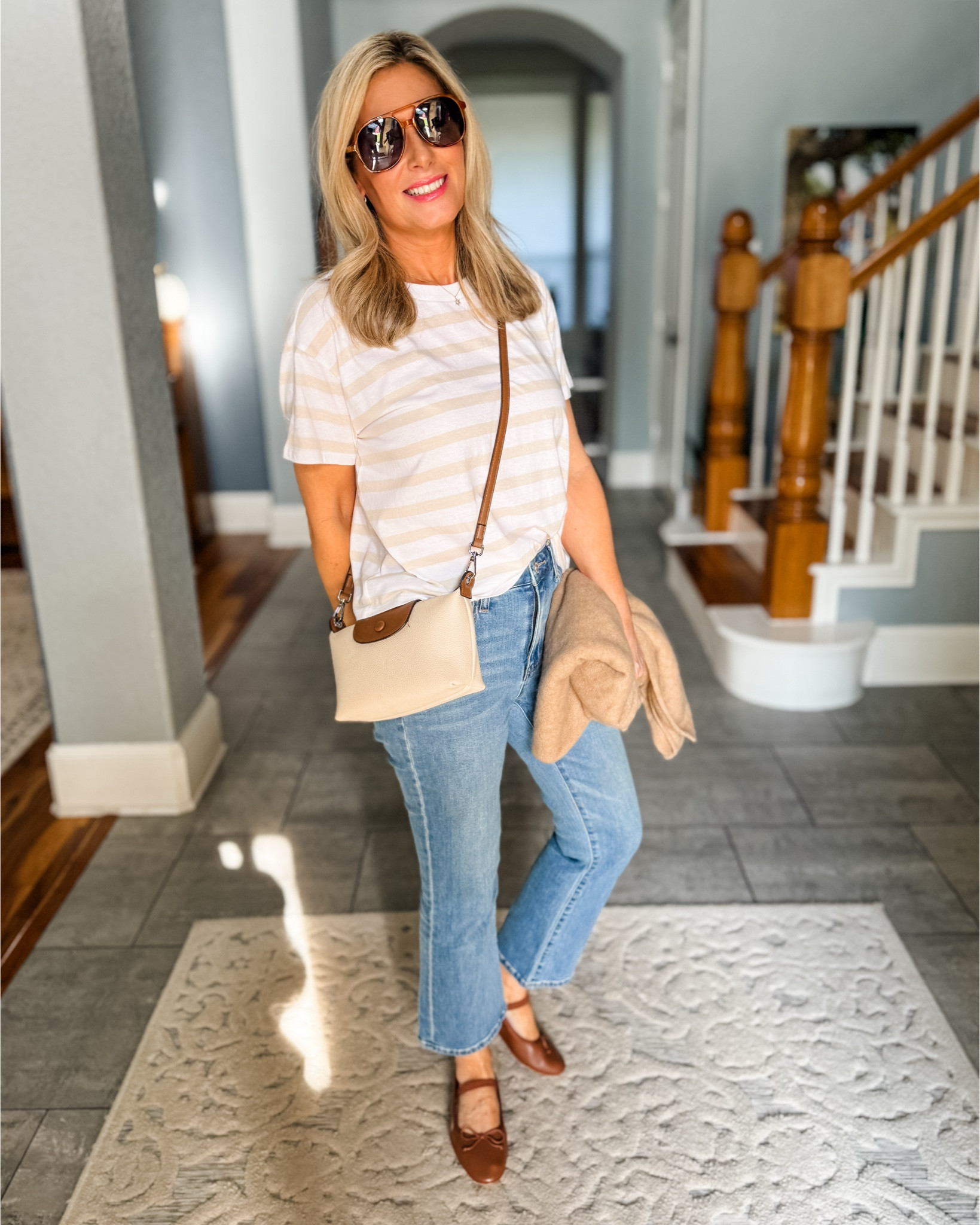 Movie date outfit must be comfortable (who else loves those reclining seats in theaters now?!) and the must have accessory is a cashmere throw. It’s definitely a step up from dragging in a blanket from home! I don’t know why movie theaters are cold enough to hang meat, but at least I’m prepared for it! 

#LTKOver40 #LTKShoeCrush