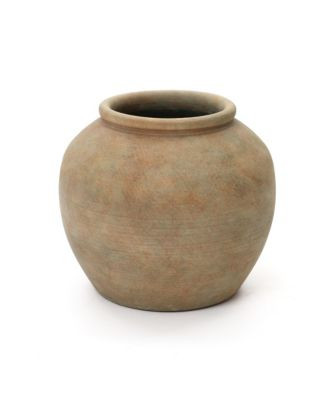 LuxenHome Terracotta 10" Round Vase with Earth Tones, Accent for Farmhouse or Boho Interiors - Brown, multicolor | Macy's