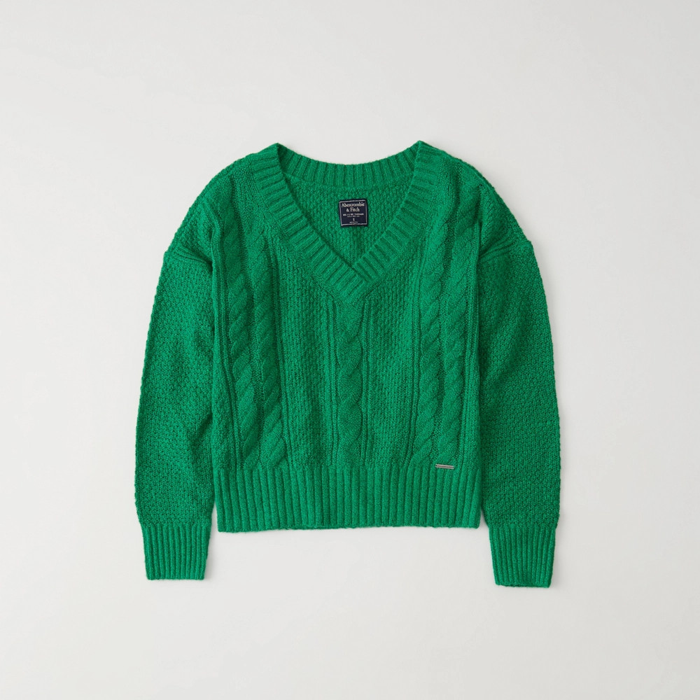 Cable V-Neck Sweater | Abercrombie & Fitch US & UK