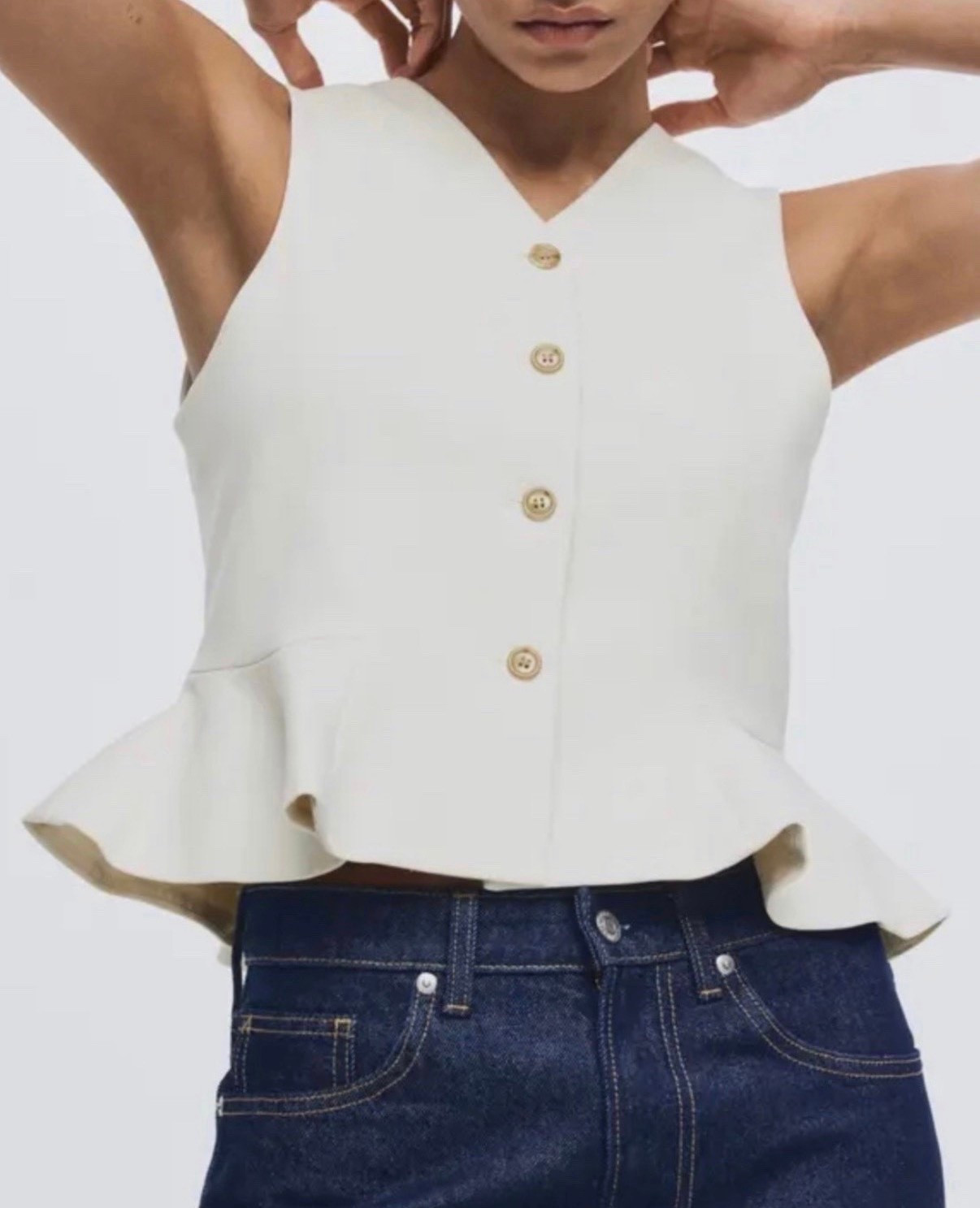 White top
Peplum top
Jeans

#LTKSeasonal #LTKootd #LTKgrwm