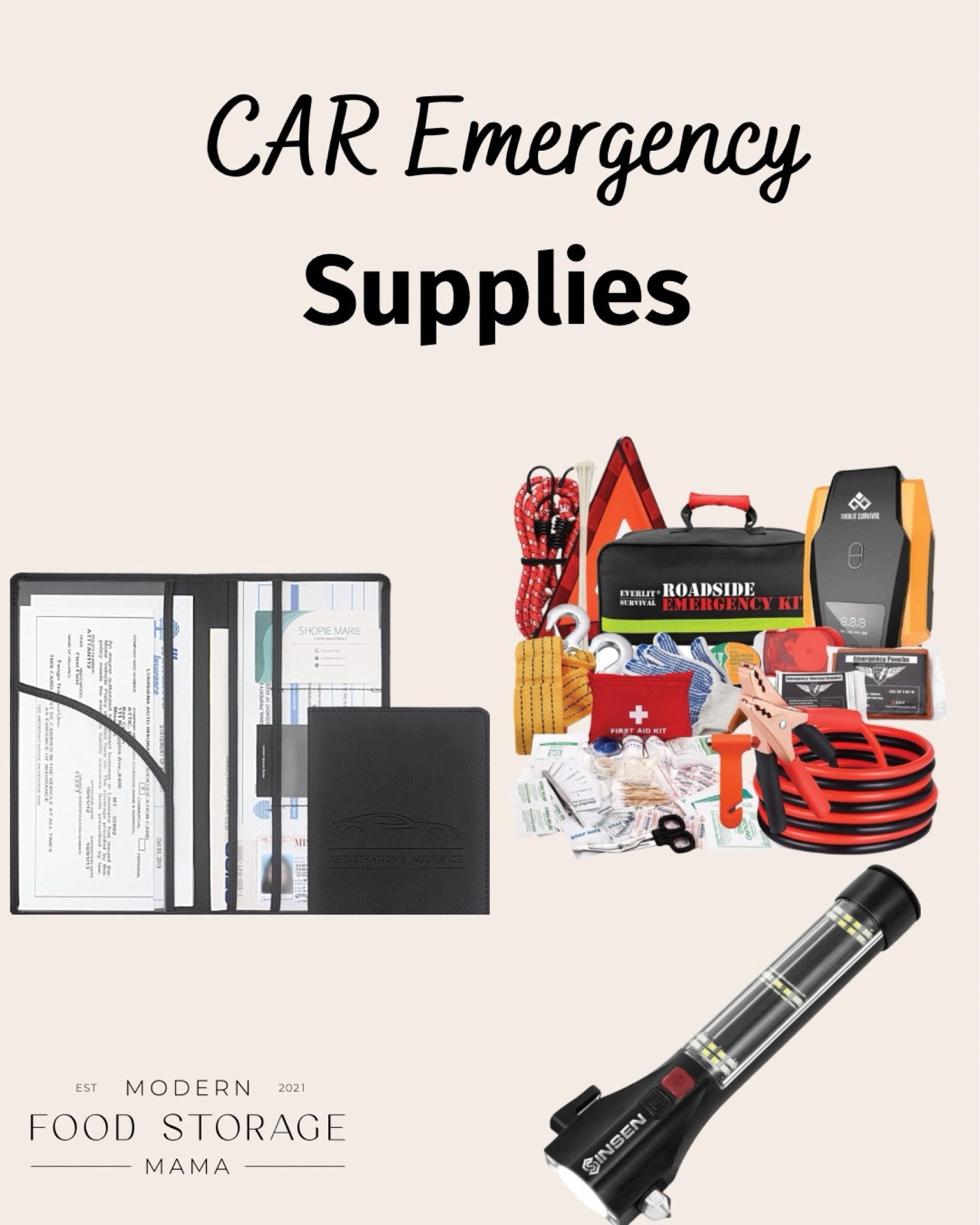 Do you have emergency supplies in your car? If not, it’s time to start working on getting your car prepped for emergency situations.

I suggest going about this gradually and buying a few items at a time! Keep working at adding to your supplies and before you know it your car with be stocked and ready to go! 


#familycar #carorganization #momcar #carsafety #emergencypreparedness

#LTKFamily #LTKItBag #LTKHome
