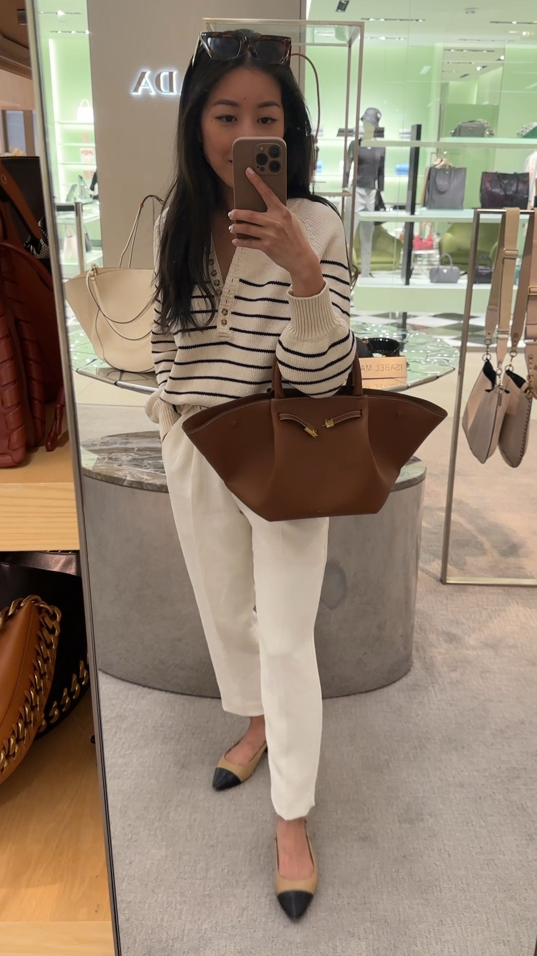 Major Demellier black friday sale! Get 20% off with code BF20 and free worldwide shipping and free returns. 

This is the ONLY time of the year they have a promo, and it's a good one!

• This midi NY bag is gorgeous, designer quality and I have yet to seen anyone else in my city with it. I have the cream color and love it . Black or tan brown may be most versatile for year round 

Midi size is more petite friendly than full size. 

The Small Vancouver is a newer style that’s a smaller version of the original bag

• Sezanne cotton stripe sweater size xxs 

• Nordstrom BP sunglasses. These are only $15, and a great staple 

• Express pants (old) 00 Short, similar linked in petite. I have the Ann Taylor pants in 00 Petite and find them to be classic. A little loose at my waist, so I use the belt to tighten.

• Edited Pieces flats, Linked very similar on sale at Amazon 

#petite style , Black Friday sale luxury handbags , holiday gift for her 

#LTKCyberWeek #LTKGiftGuide #LTKItBag