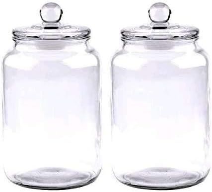 Glass Jars 64oz,Candy Jar with Lid For Household,Food Grade Clear Jars (2 Pack) | Amazon (US)