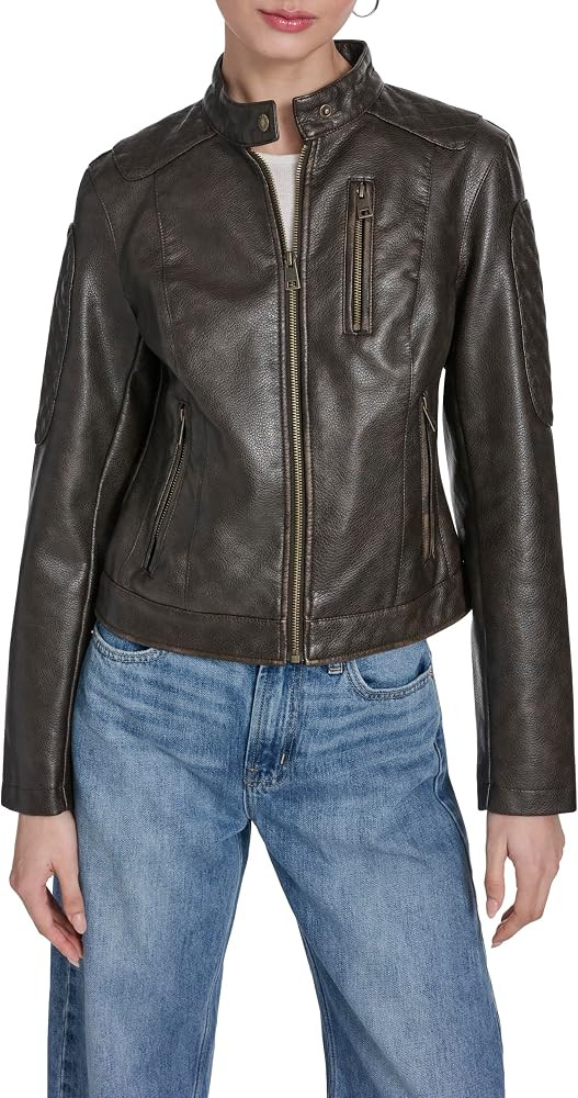 Levi's Women's Faux Leather Motocross Racer Jacket (Standard and Plus) | Amazon (US)