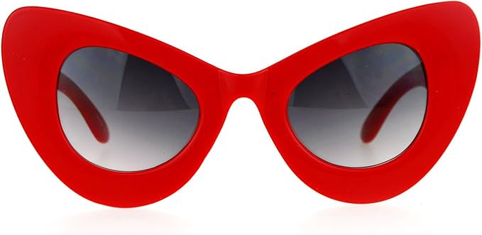 SA106 Oversize Thick Plastic Comic Stylized Cat Eye Sunglasses | Amazon (US)