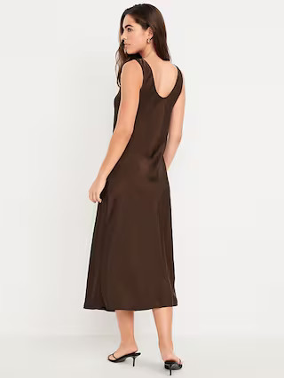 Sleeveless Satin Midi Dress | Old Navy (US)