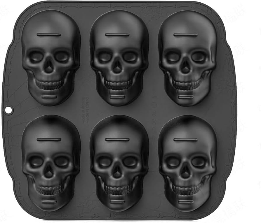 Skull Baking Molds,6 Cavity Cake Pan Silicone Mold Halloween Large Size Skull Molds for Baking,Ch... | Amazon (CA)