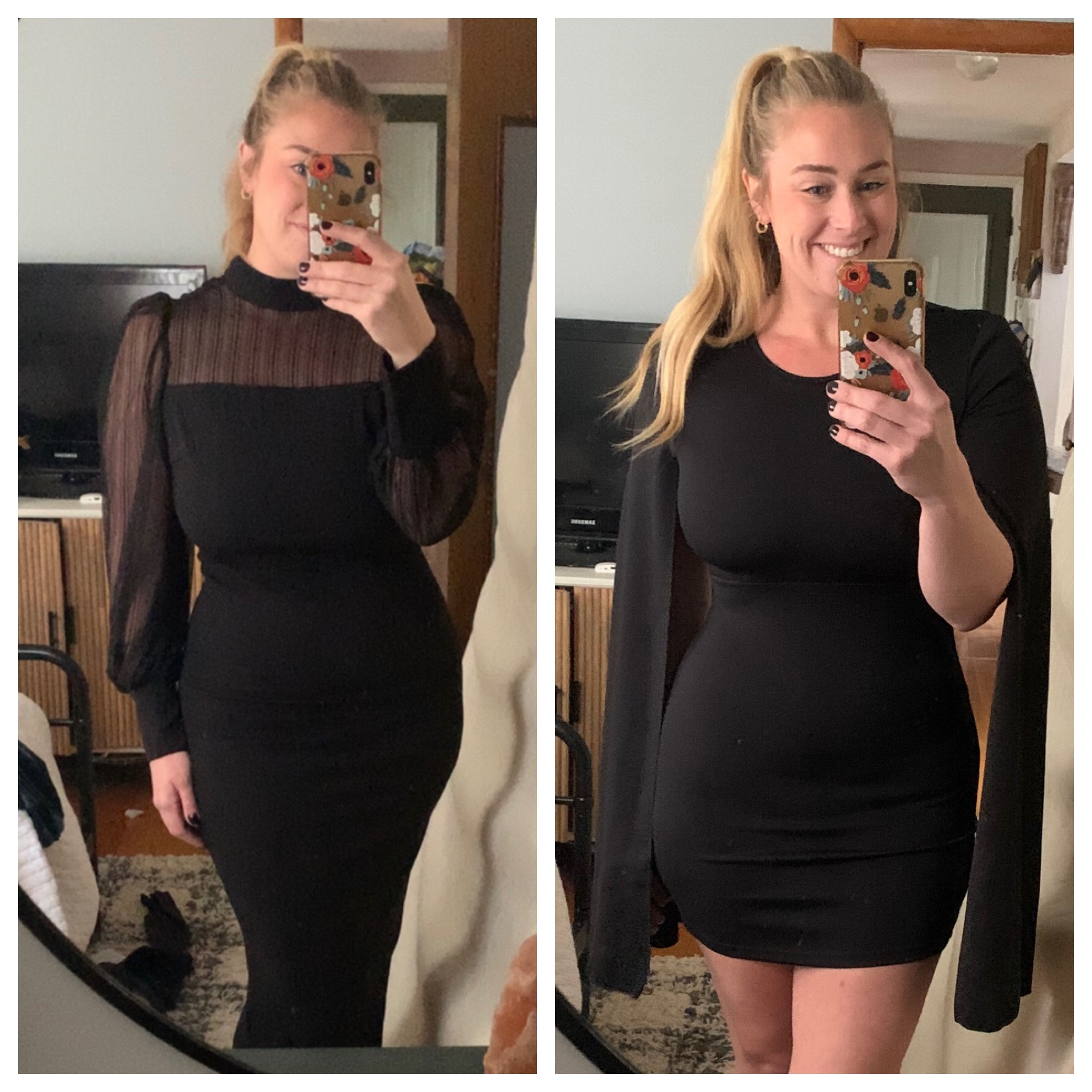 Holiday Party / Winter Wedding Guest Black Dresses