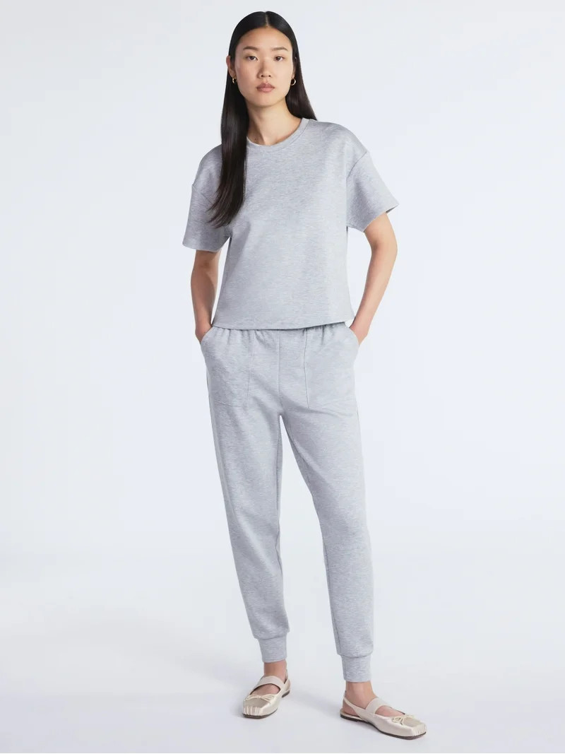 Scoop Women's and Women's Plus New Scubaknit Tee with Short Sleeves, Sizes XS-4X | Walmart (US)