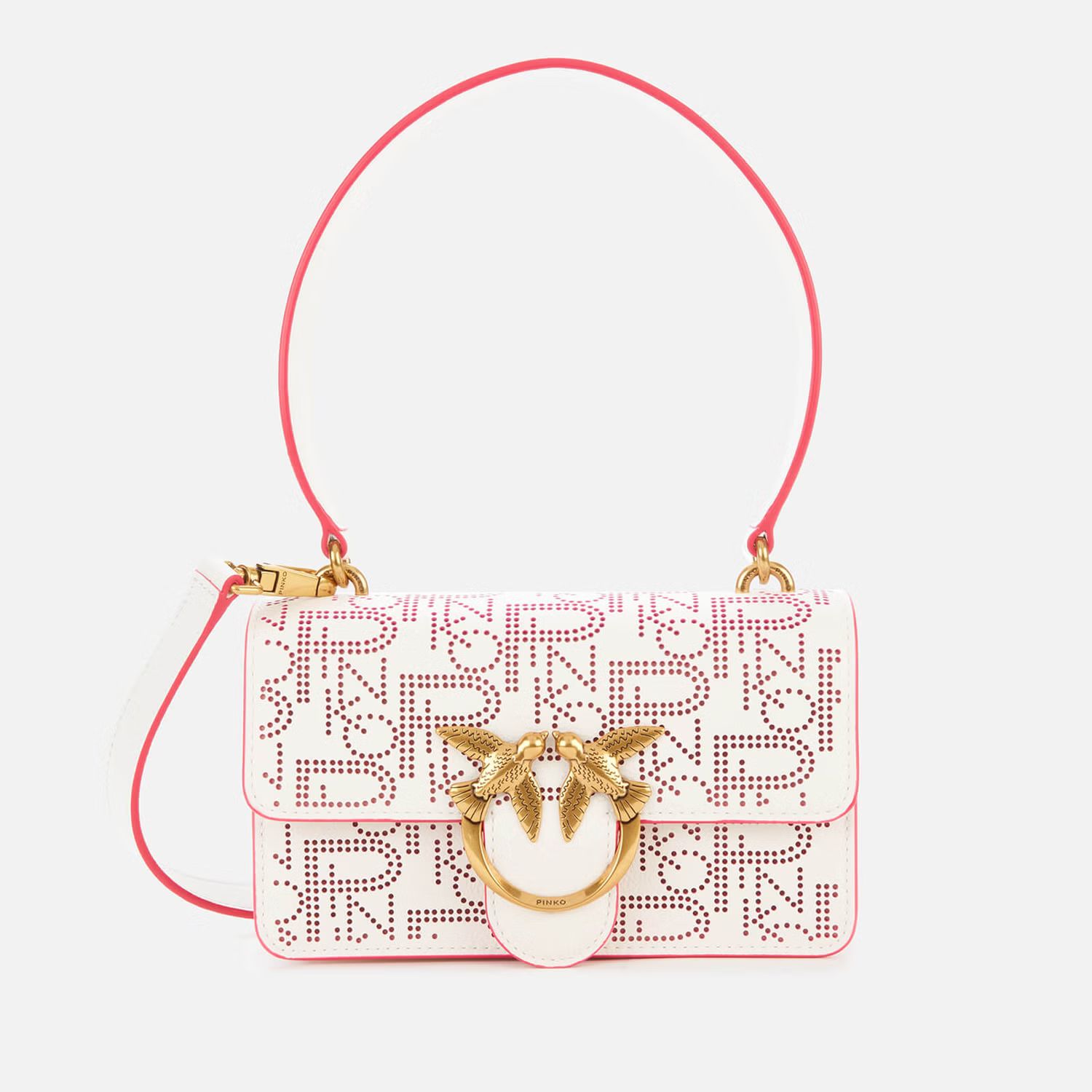 Pinko Women's Love Mini Icon Pinpoint Shoulder Bag - White | Mybag.com (Global) 