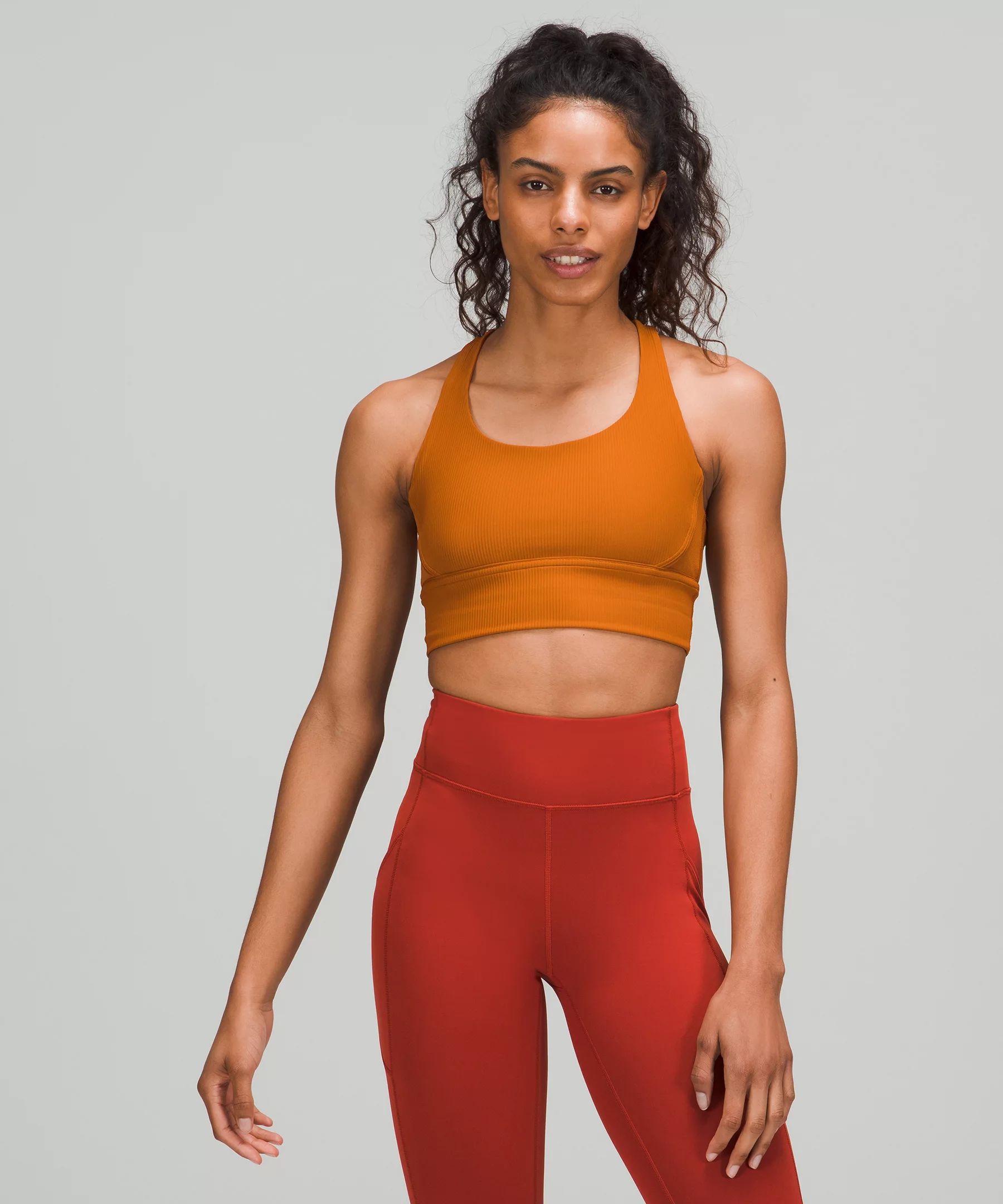 Energy Bra High-Neck Longline Rib Medium Support, B–D Cups | Lululemon (US)