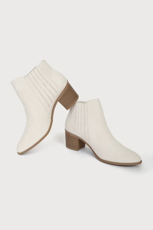 Shasta Bone Suede Ankle Booties | Lulus (US)