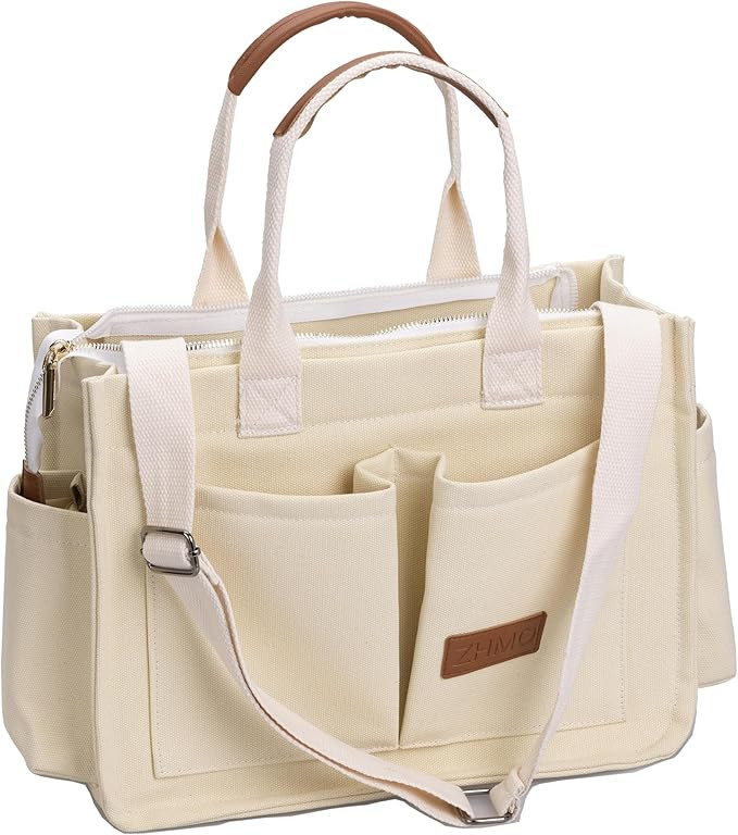 Canvas Tote Bag for Women,Womens Purse Handbags Totes Bags Crossbody Work Laptop Book Bag for Tra... | Amazon (US)