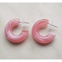 Acrylic resin hoop earrings, small hoop earrings, colourful resin earrings, gift for her, unique gif | Etsy (US)