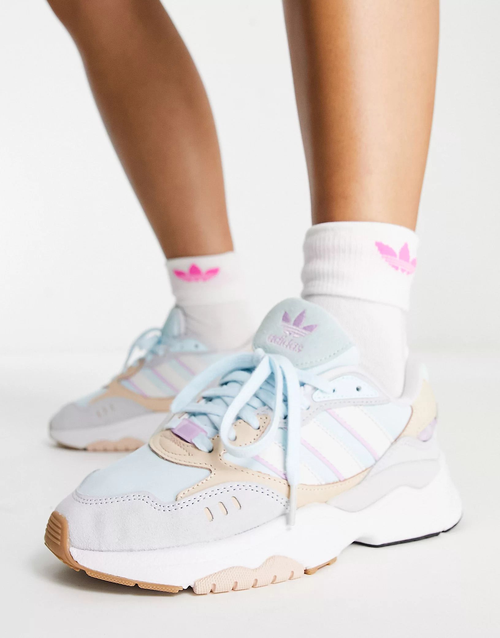 adidas Originals Retropy F90 sneakers in pastel blue multi | ASOS | ASOS (Global)