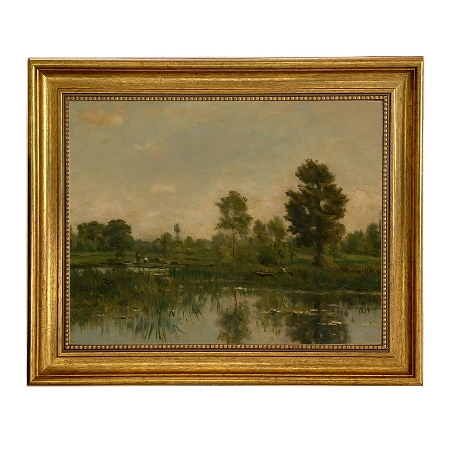 Marsh with Ducks French Landscape Oil Painting Print on Canvas in Antiqued Gold Frame | Etsy (AU)