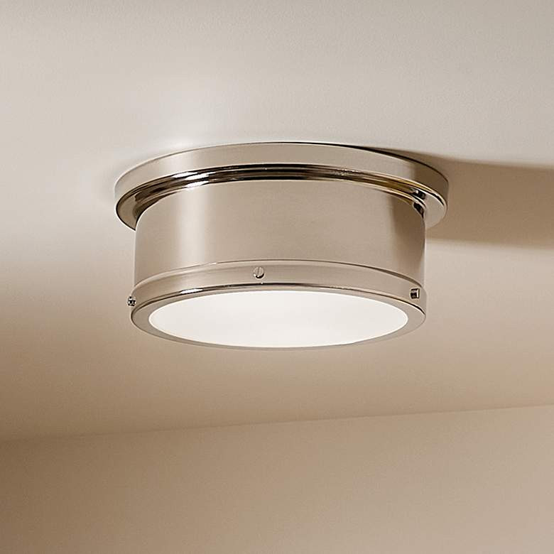 Kichler Serca 14.3" Wide Silver Nickel Flush Mount Ceiling Light - #676Y5 | Lamps Plus | Lamps Plus