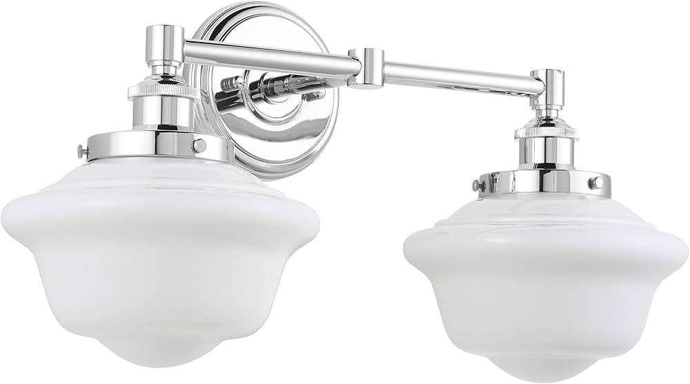 Linea di Liara Lavagna Farmhouse Polished Chrome Bathroom Light Fixtures Over Mirror 2-Light Bath... | Amazon (US)