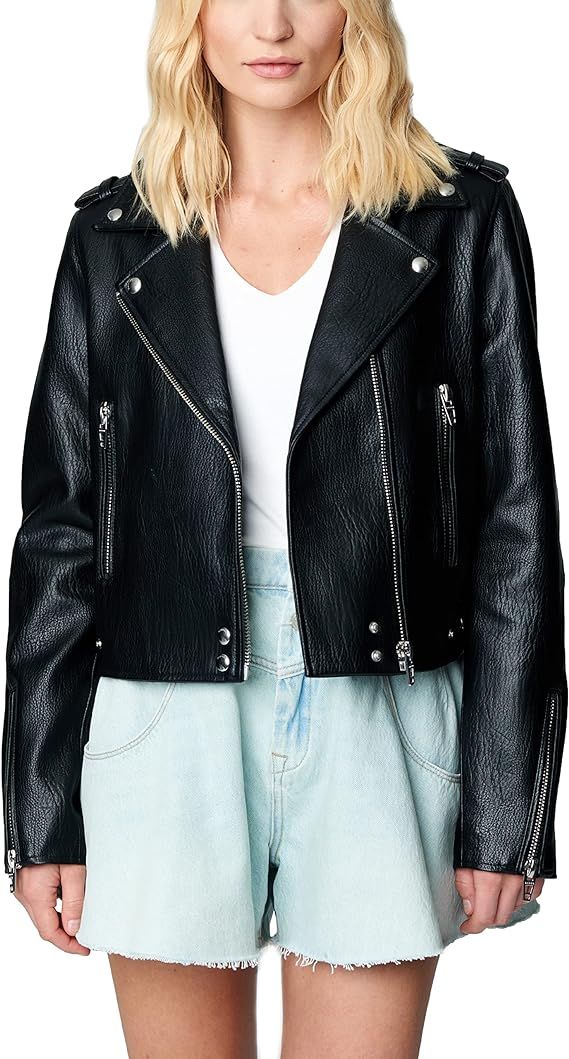[BLANKNYC] Womens Luxury Clothing Vegan Leather Moto Jacket With Zipper Pocket Detail, Comfortabl... | Amazon (US)
