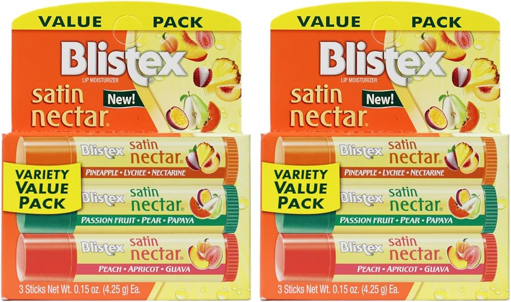 Blistex Lip Moisturizer Satin Nectar Variety Pack, Each Stick with 3 Flavors: Pineapple Lychee Ne... | Amazon (US)