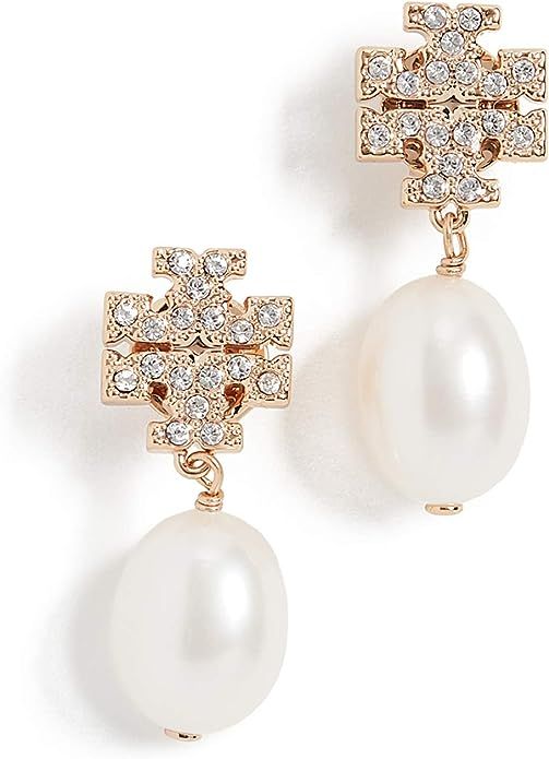 Tory Burch Women's Kira Pave Pearl Drop Earrings | Amazon (US)