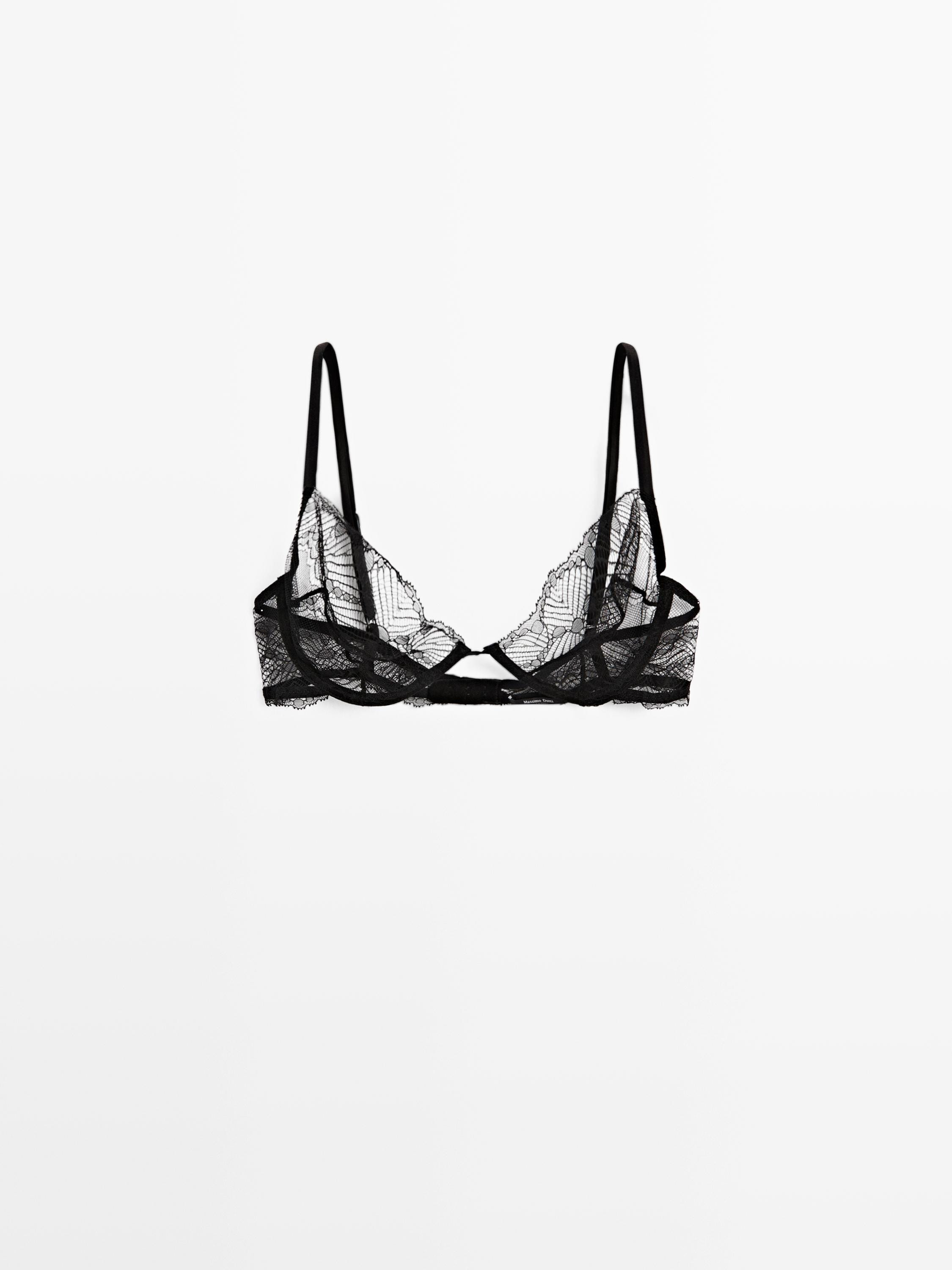 Soutien-gorge en dentelle à armatures | Massimo Dutti FR