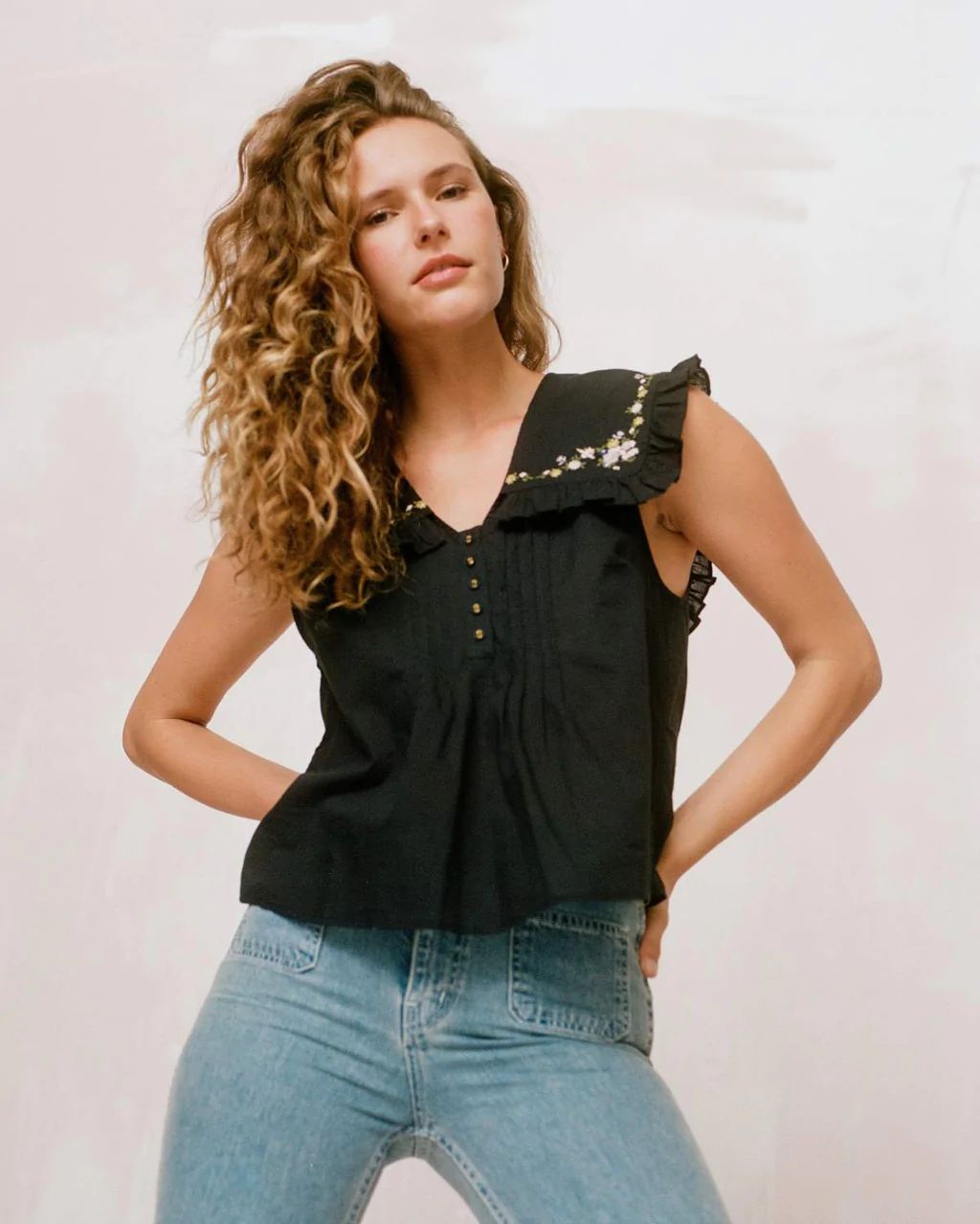 The Casandra Top | Night Embroider | Christy Dawn