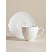 M&S Fluted Hampton Cup & Saucer White | Marks & Spencer (UK)