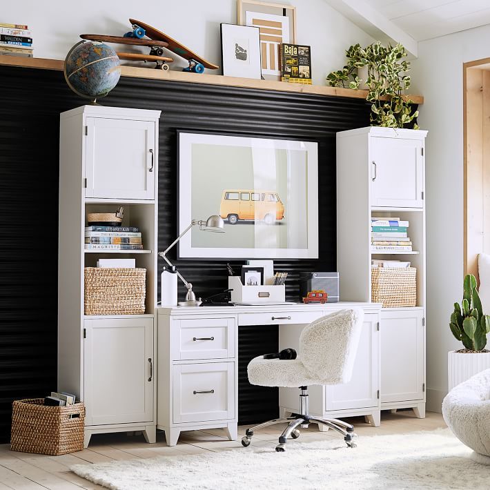 Hampton Smart Storage Desk &amp; Bookcase with Cabinet Set | Pottery Barn Teen