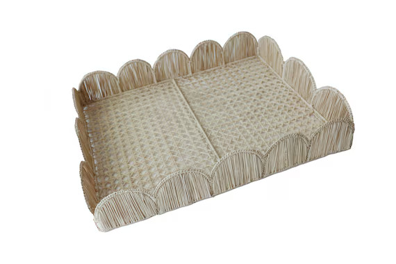 Scallop Rectangular Tray Iraca/straw | Etsy | Etsy (US)