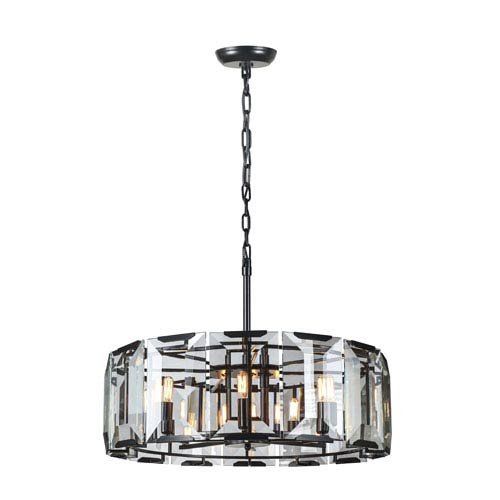 Elegant Lighting 1211D30FB Monaco Collection 8-Light Pendant Lamp, 30" Depth x 12" Height, Flat B... | Amazon (US)