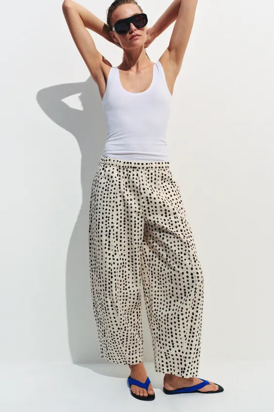 ZW COLLECTION POLKA DOT PAJAMA PANTS | Zara US