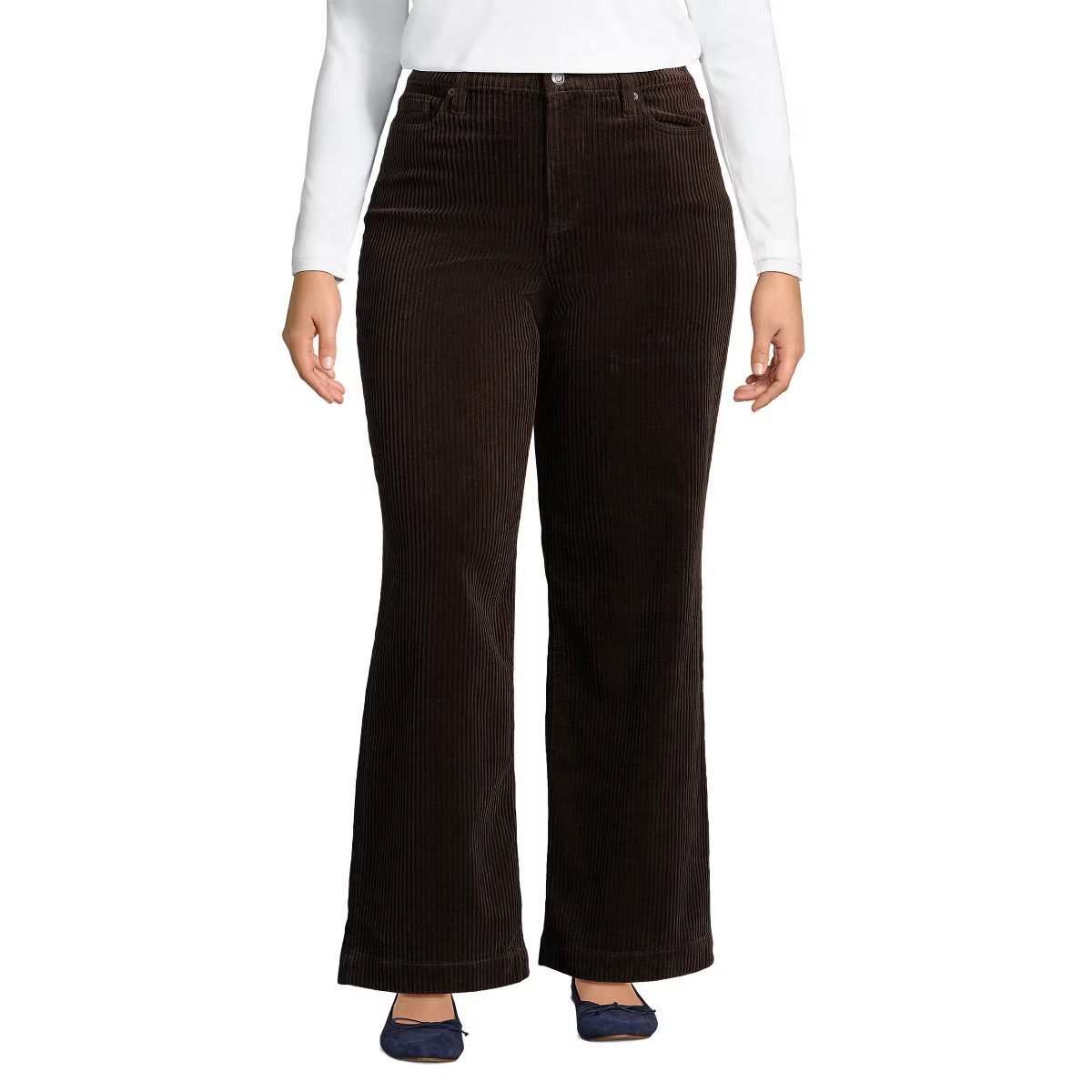Lands' End Women's High Rise Wide Leg Corduroy Pants | Target