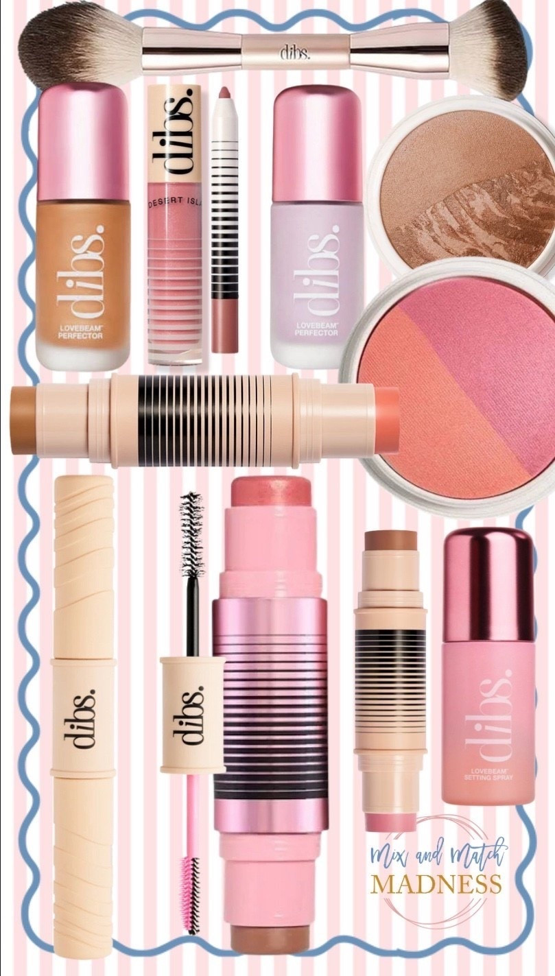 Here are the shades I wear in my fav DIBS products:

Use code MIXANDMATCH for 10% off

Desert Island Duo - Spill the tea/full deets and Vacay vibes/out of office 
Glowtour Duo - Starlit
Duet Baked Bronzer - Caramel cappuccino or Vanilla latte 
Status Stick - high road highlight
Duet Baked Blush - spice gal
Love beam Perfector  - love triangle and the one 
Love beam setting spray 

#LTKBeauty #LTKOver40 #LTKdayinmylife