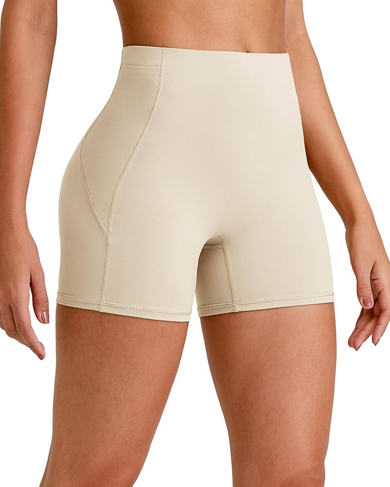 G4Free Barefeel Biker Shorts Women Tummy Control High Waisted No Front Seam Workout Gym Shorts wi... | Amazon (US)