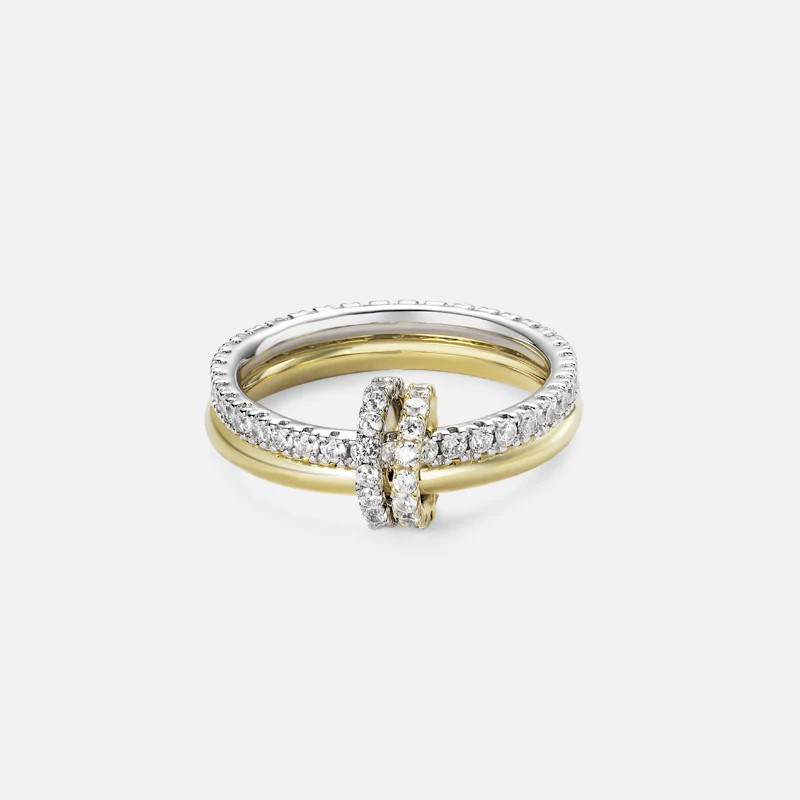 Together Gold Vermeil Pavé Double Ring | Victoria Emerson