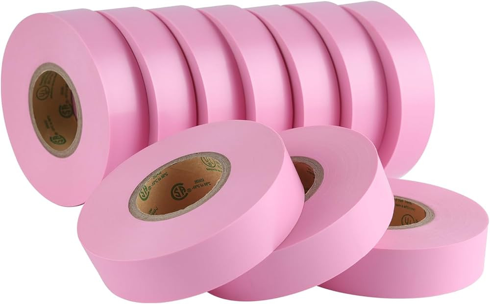 Lichamp 10-Pack Pink Electrical Tape Waterproof, 3/4 in x 66ft, Industrial Grade UL/CSA Listed Hi... | Amazon (US)