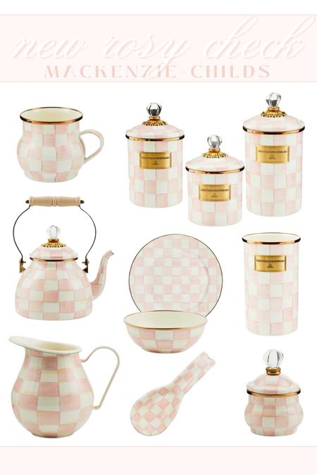 New!! MacKenzie Childs just came out with their rosy check line and I need all of it 😍😍 

New arrivals, spring, home, entertaining, Easter, pastels, blush pink, canisters, kitchen storage, mug, tea kettle, pitcher, spoon rest, sugar canister, china, plates, bowls, gift ideas, registry, fancythingsblog 

#LTKSeasonal #LTKhome #LTKfindsunder100