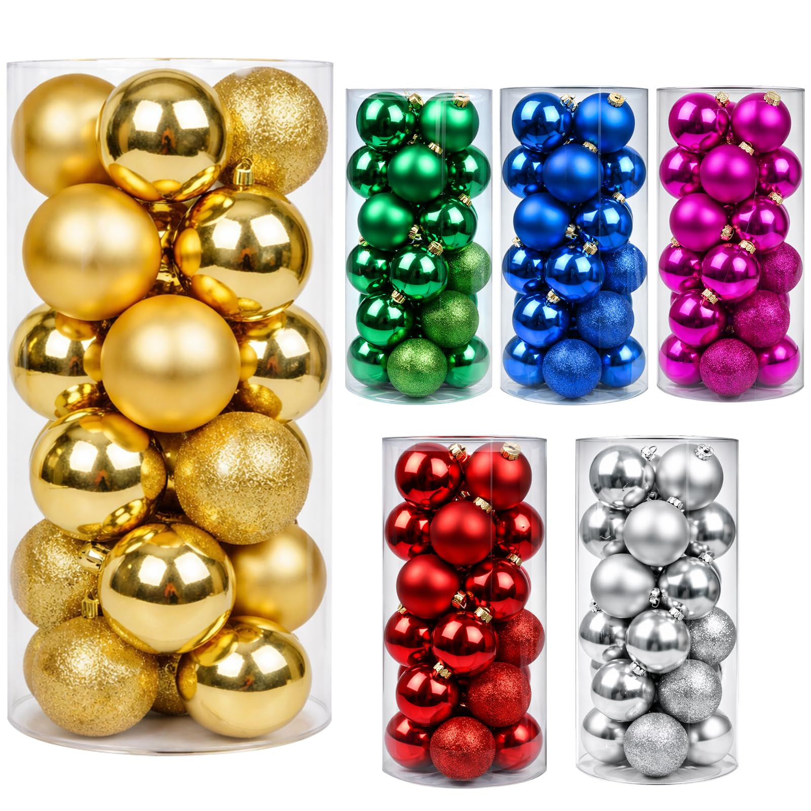 24ct Gold Christmas Ball - 1.18 Inch Shatterproof Christmas Tree Decoration Ornaments Hanging Bal... | Amazon (US)