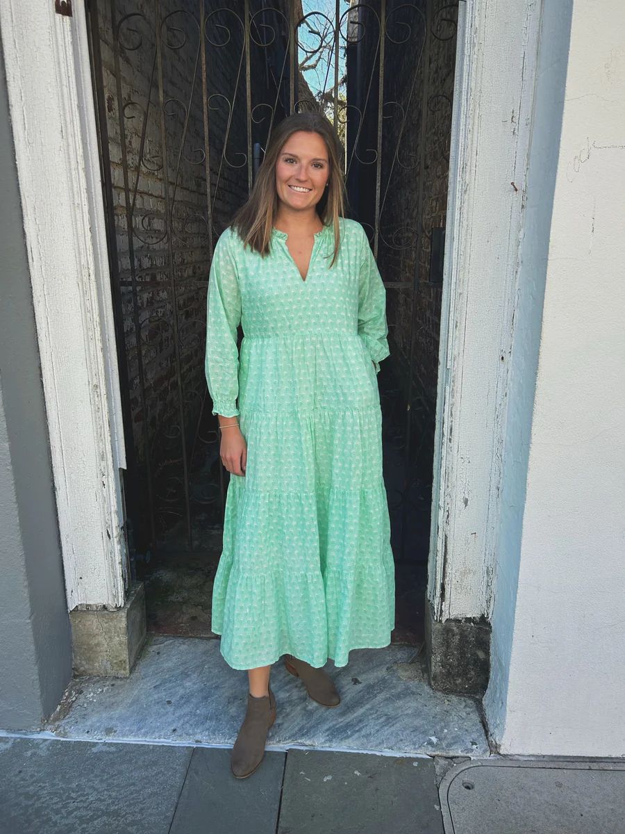 Ginger Maxi Dress Seafoam Green | Madison Mathews