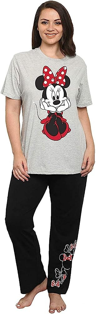 Disney Womens Pajama Set Minnie Mouse Lounge Wear | Amazon (US)