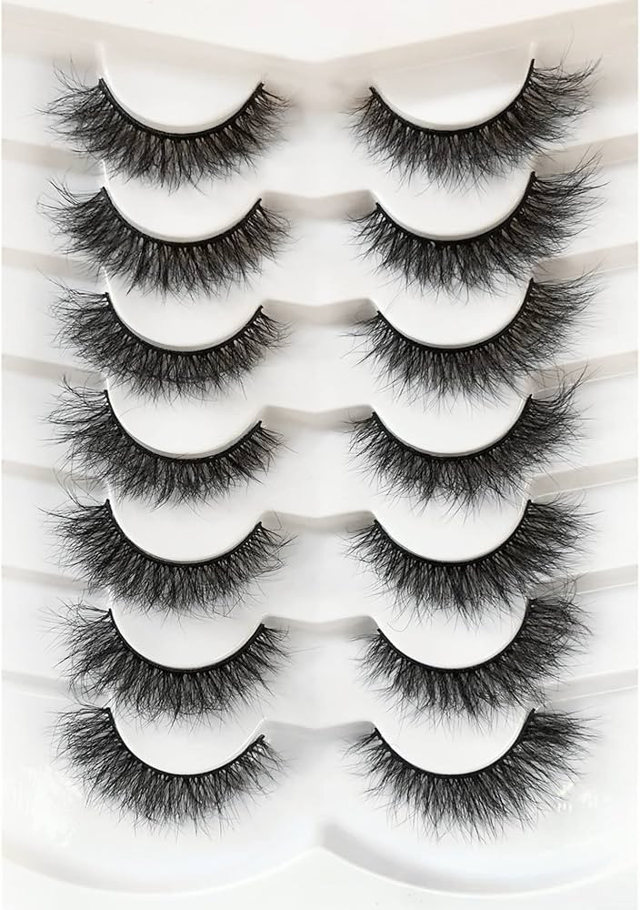 Pooplunch False Eyelashes Cat Eye Wispy Fairy Lashes Fluffy Natural Short Faux Mink Fake Eyelash ... | Amazon (US)