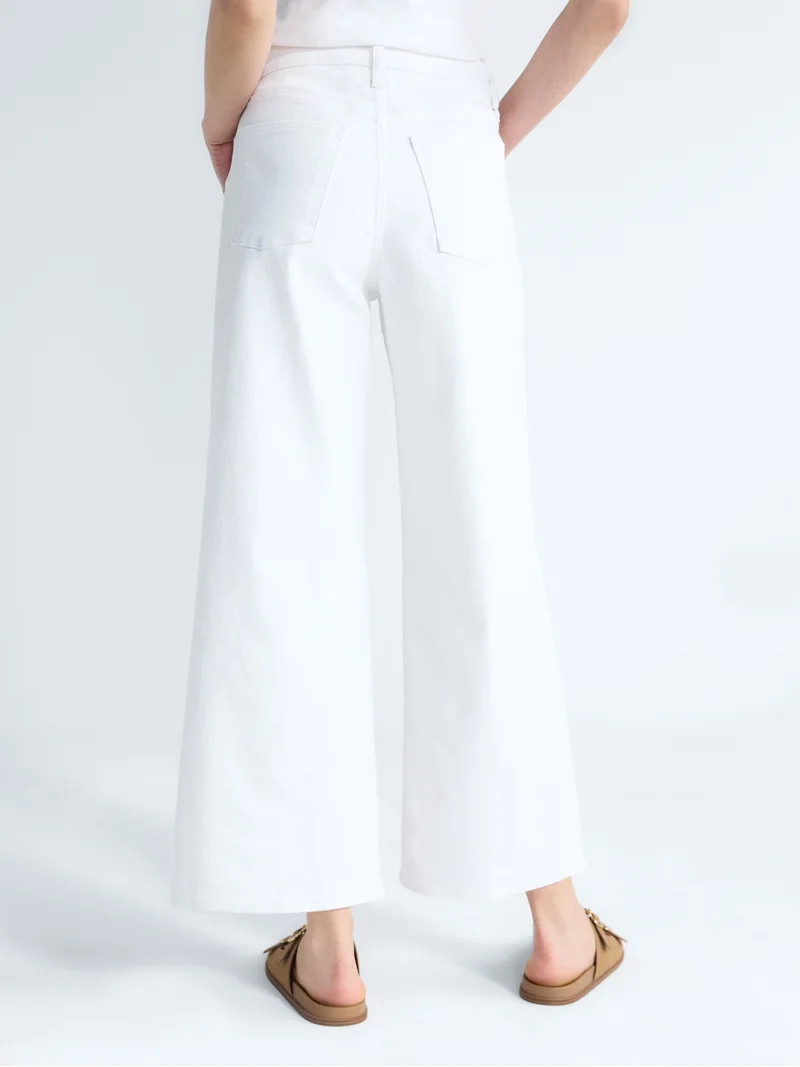 Free Assembly Women's and Women's Plus High Rise Cropped Wide Leg Jeans, Sizes 0-22W | Walmart (US)