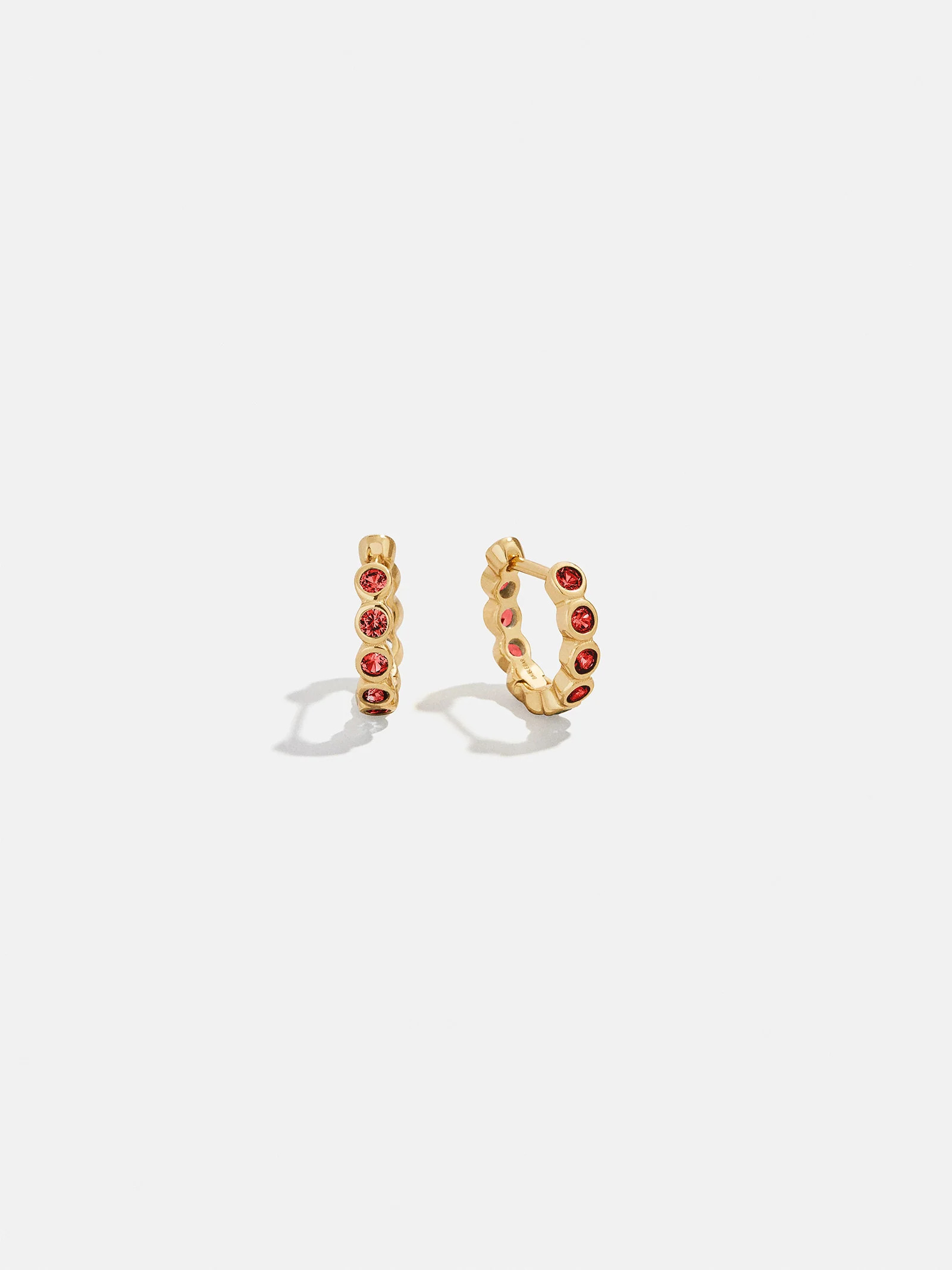 Jessica 18K Gold Birthstone Earrings - Garnet | BaubleBar