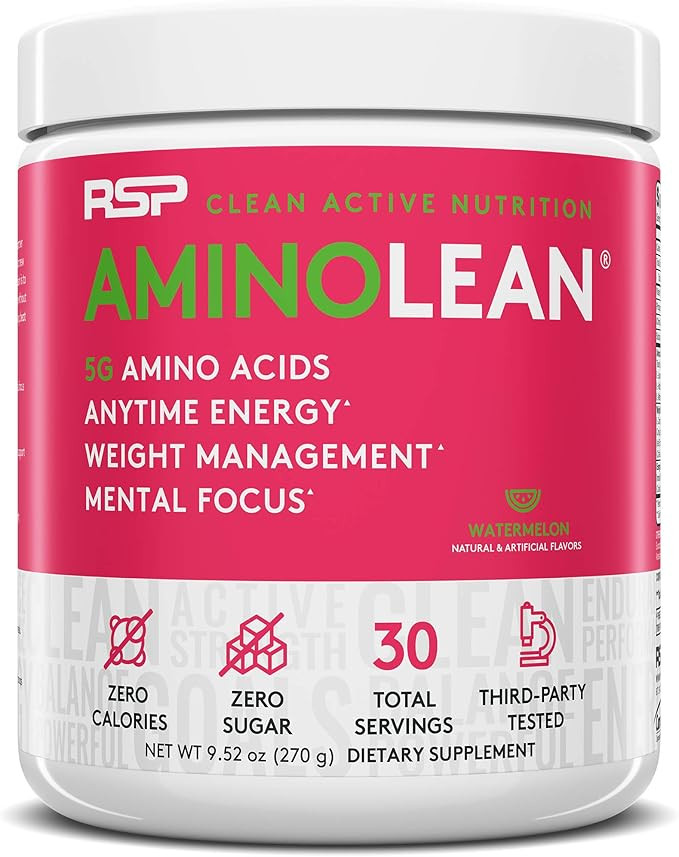 RSP AminoLean - All-in-One Pre Workout, Amino Energy, Weight Management Supplement with Amino Aci... | Amazon (US)