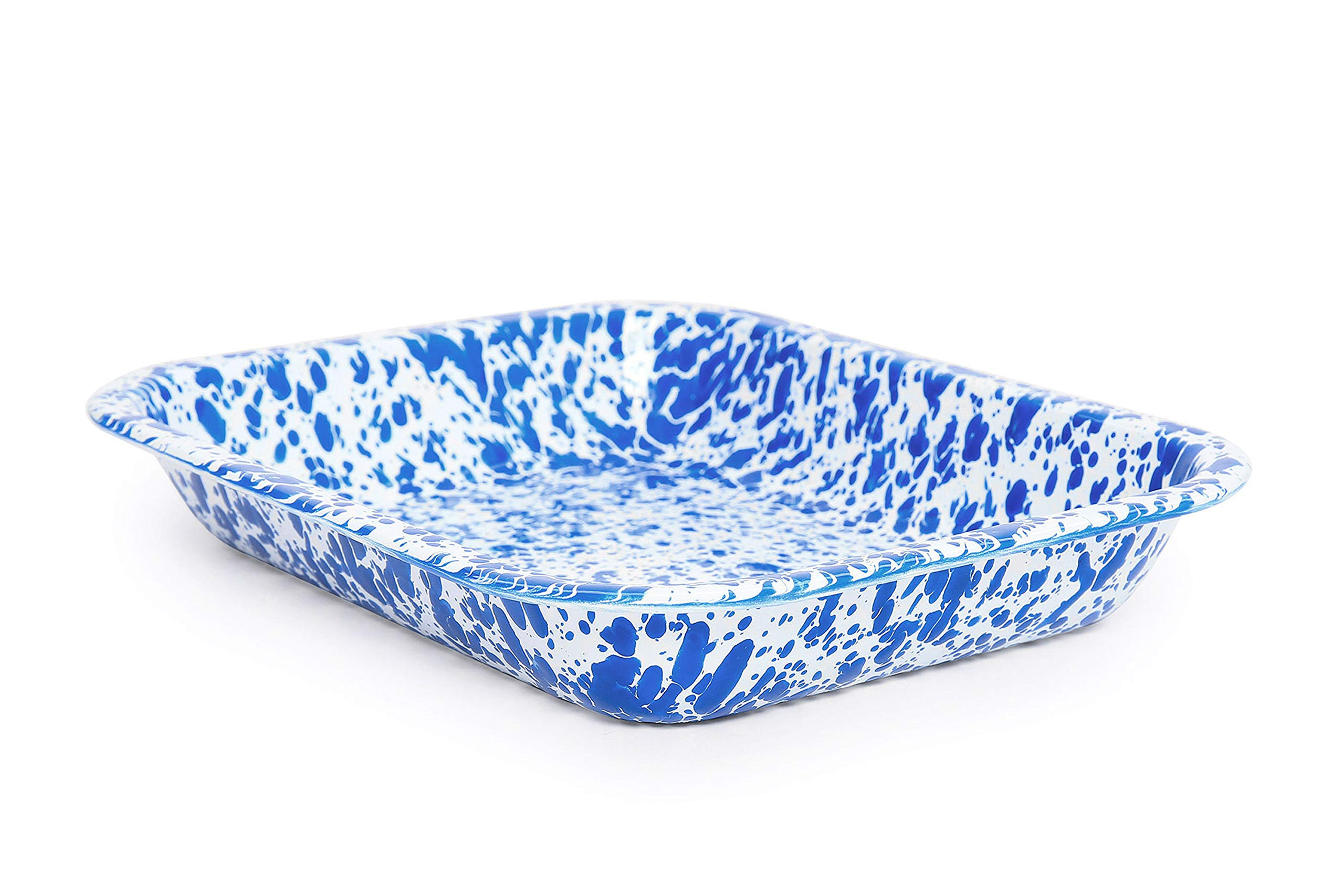 Enamelware Small Open Roaster, 11.5 x 9.25 inches, Blue/White Splatter (Single) | Amazon (US)