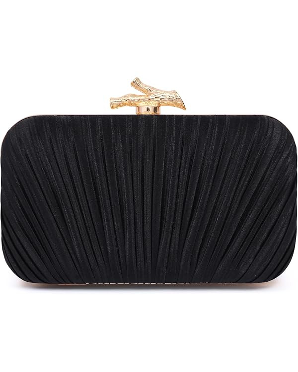 Purses for Women Evening Bag Handbags Formal Pleated Clutch Bag with Chain for Prom Wedding Party... | Amazon (US)