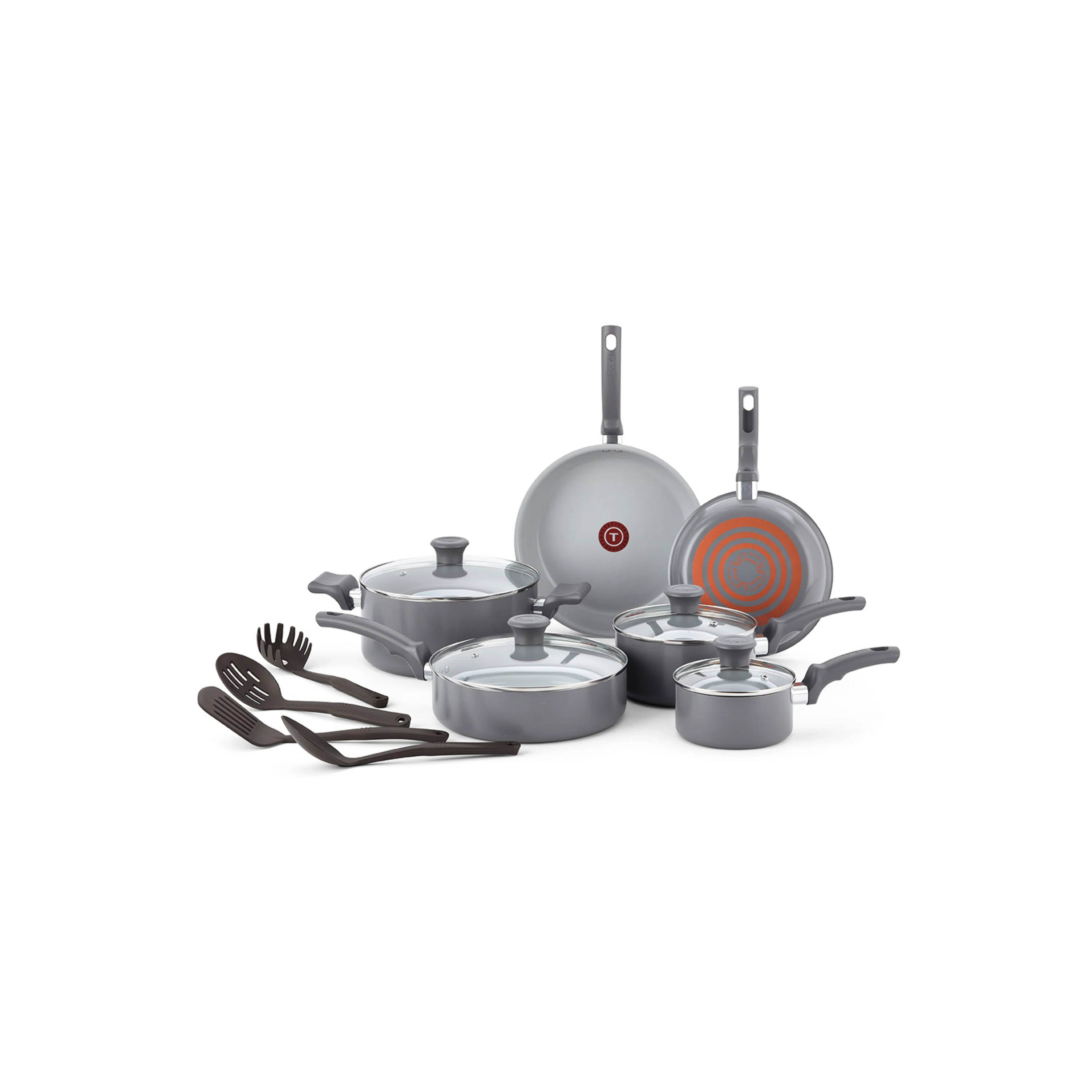 T-fal Fresh Ceramic Nonstick Cookware Set, Recycled Aluminum, 14 Piece | Wayfair North America