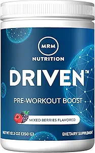 MRM Nutrition Driven Pre-Workout Powder | Mixed Berry Flavored | 125mg Caffeine | Pure Ingredient... | Amazon (US)